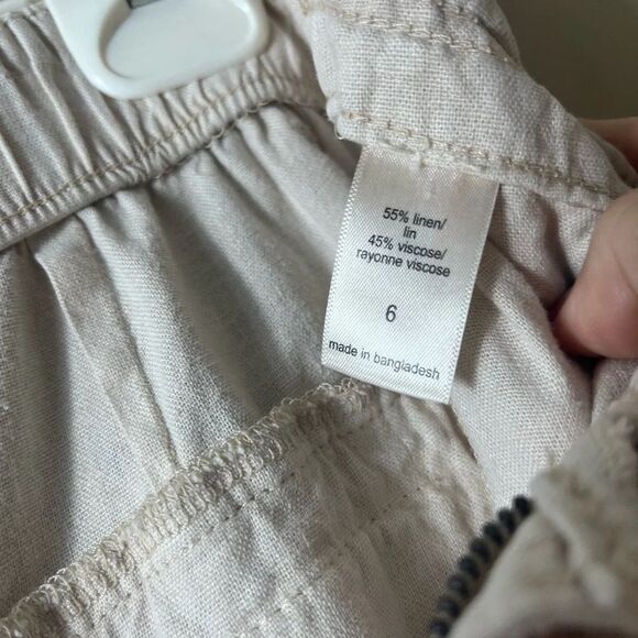 Maurice’s Soft Linen High Rise Cargo Wide Leg Pant Khaki Tan Size 6 - Picture 6 of 8